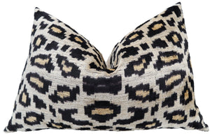 Canvello Luxury Tiger Print Black Gold Velvet Silk Pillow - 16X24 in