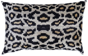 Canvello Luxury Tiger Print Black Gold Velvet Silk Pillow - 16X24 in