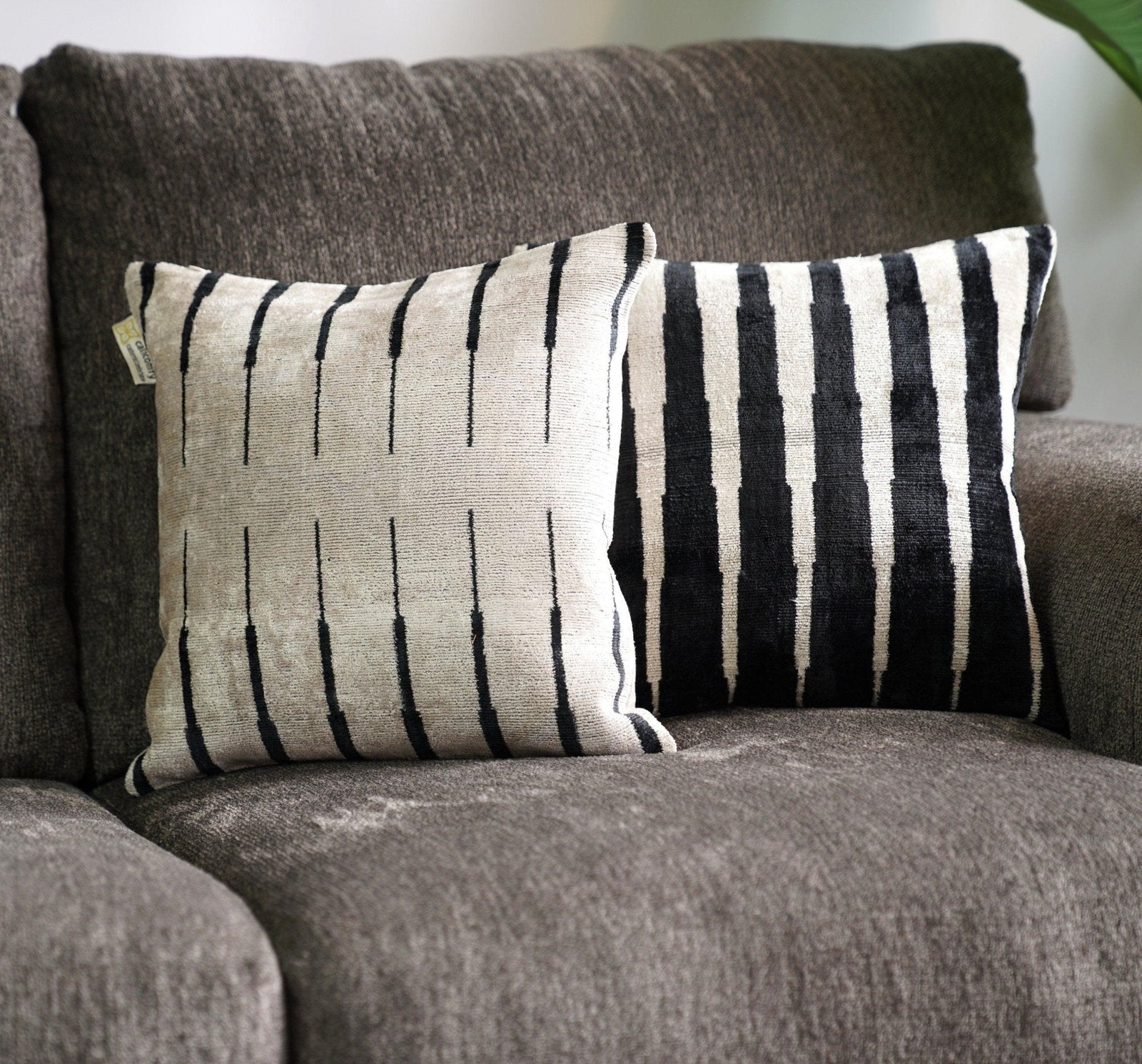 Canvello Modern Black And White Throw Pillows | 16x16 in | Set of 2