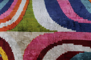 Multicolor Rainbow Silk Velvet Pillow 16x24 Handmade Luxury Cushion