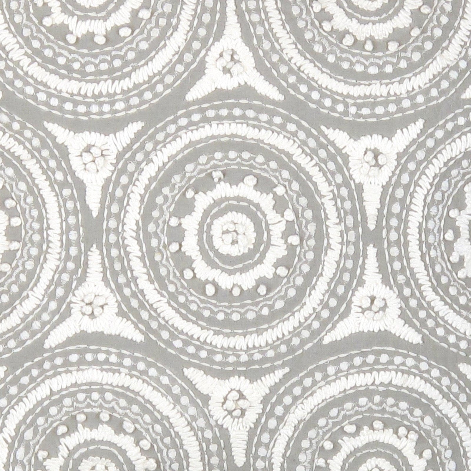 Canvello Naples Embroidered Pillow, Grey/Ivory