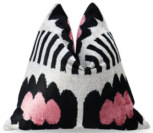 Canvello Pink Black White  Pillows With Luxury Decorative Cover - 16x16 in