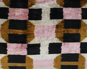 Canvello Pink Brown Handmade Silk Velvet Pillow, Organic Veg Dyed, Down/Feather Filled, 16"x12", 16"x24"