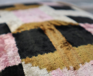 Canvello Pink Brown Handmade Silk Velvet Pillow, Organic Veg Dyed, Down/Feather Filled, 16"x12", 16"x24"