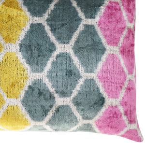 Canvello Pink Gold Gray Hexagon Pillows For Couch - 16x24 in