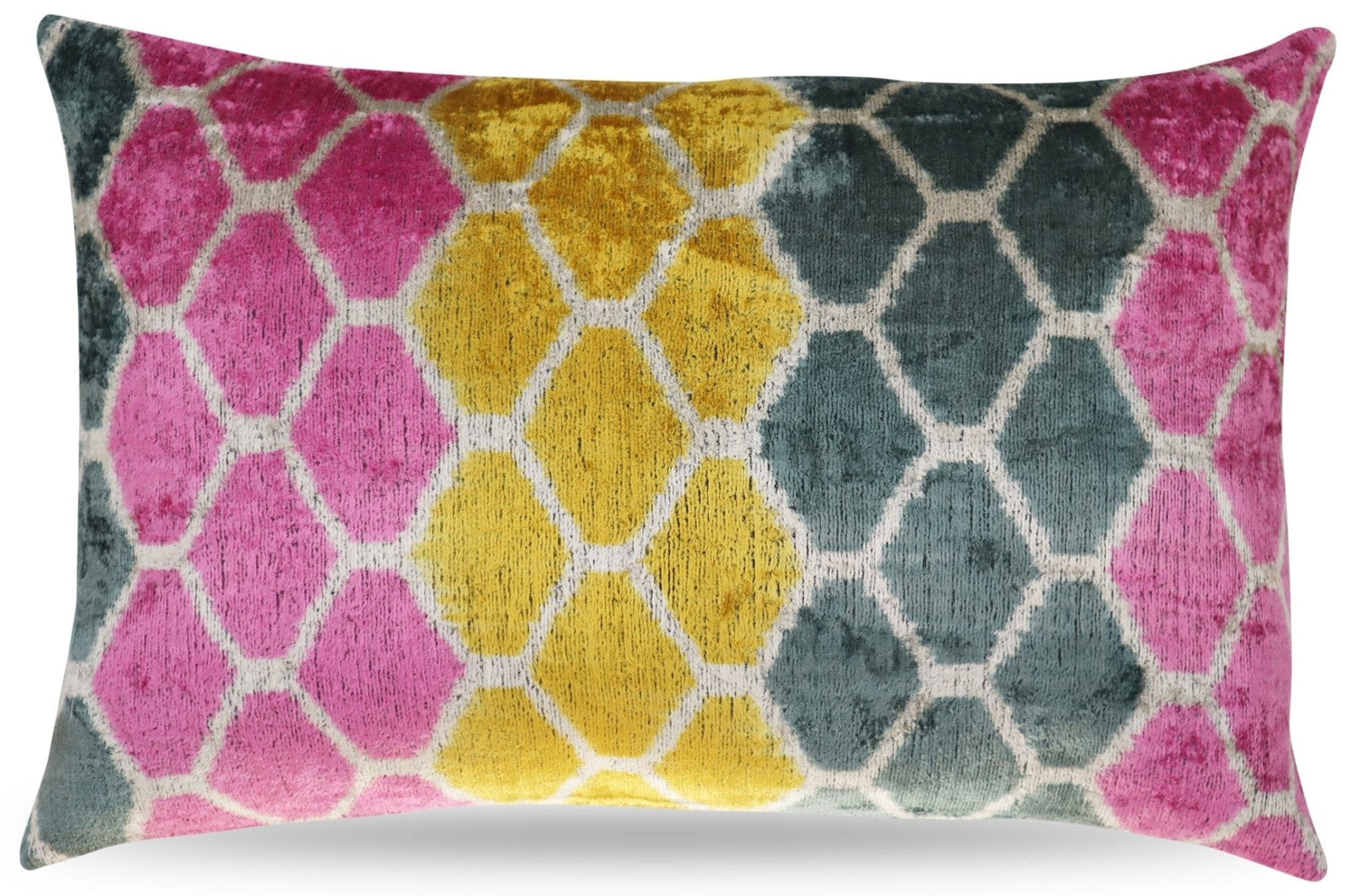 Canvello Pink Gold Gray Hexagon Pillows For Couch - 16x24 in