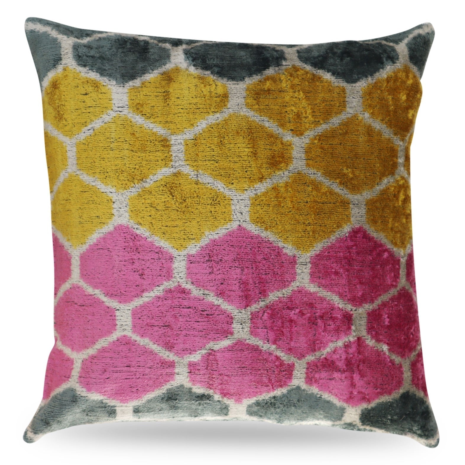 Canvello Pink Gold Gray Pillows With Luxury Decorative Cover - 16x16 in