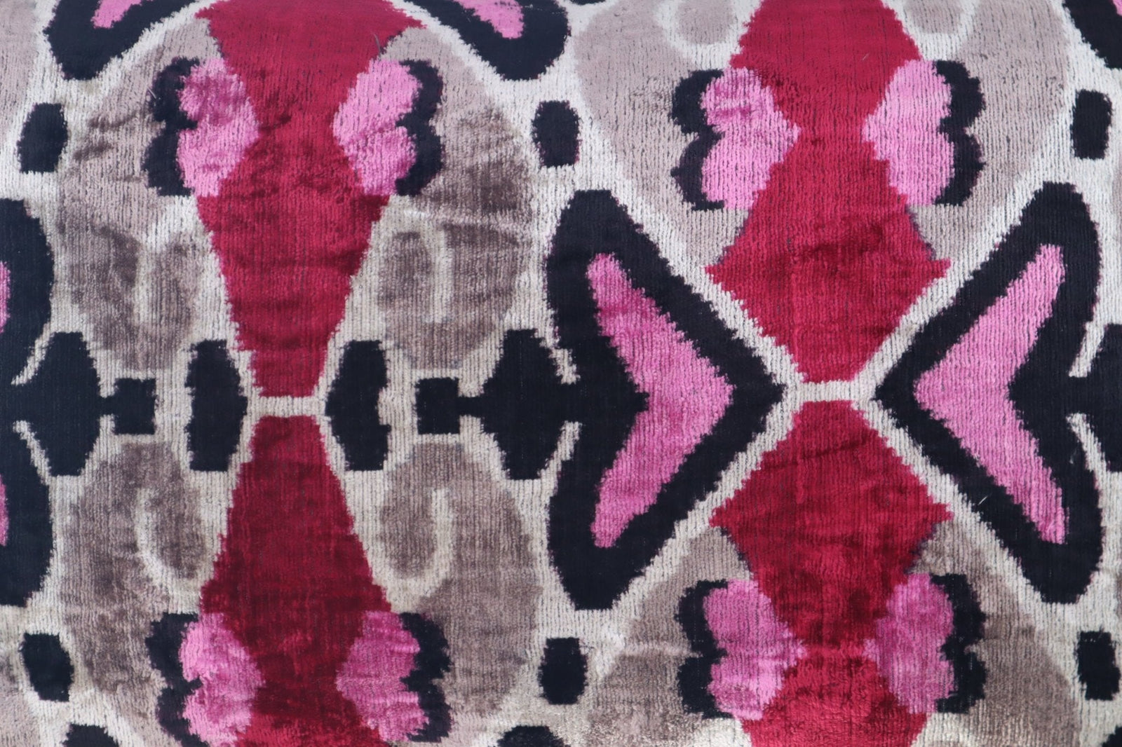 Canvello Pink Gray Handmade 16x24 Silk Velvet Pillow, Organic Veg Dyed, Down/Feather Filled