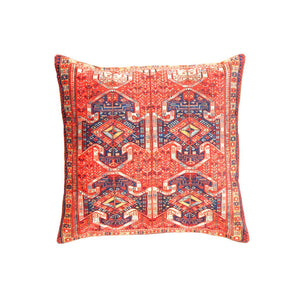 Canvello Rust Sumak Design Velvet Pillow 16' X 16'
