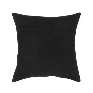 Canvello Safari Checkered Black Cowhide 17" Decorative Throw Pillow