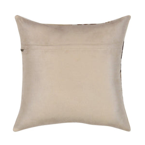 Canvello Safari Checkered Brown Cowhide 17" Decorative Throw Pillow