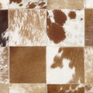 Canvello Safari Checkered Brown Cowhide 17" Decorative Throw Pillow