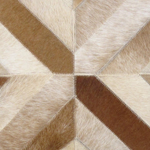 Canvello Safari Chevron L. Brown Cowhide 17" Decorative Throw Pillow
