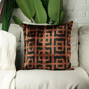 Canvello Silk Velvet Black Decorative Pillows - 20 x 20 in (50 x 50 cm)
