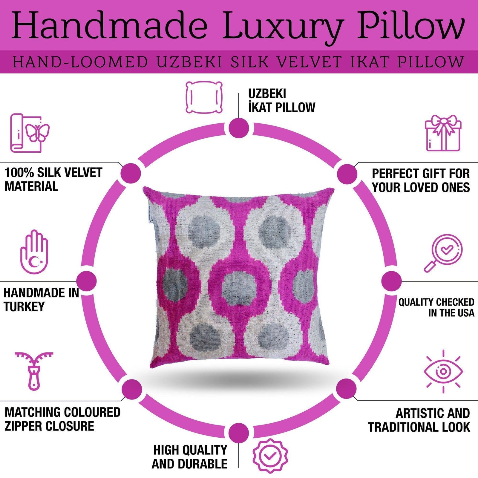 Canvello Silk Velvet Dark Pink Throw Pillows - 16"x16"