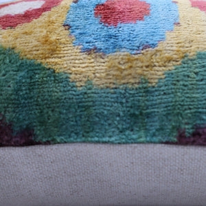 Canvello Silk Velvet Gold Blue Red Pillows - 16x16 in