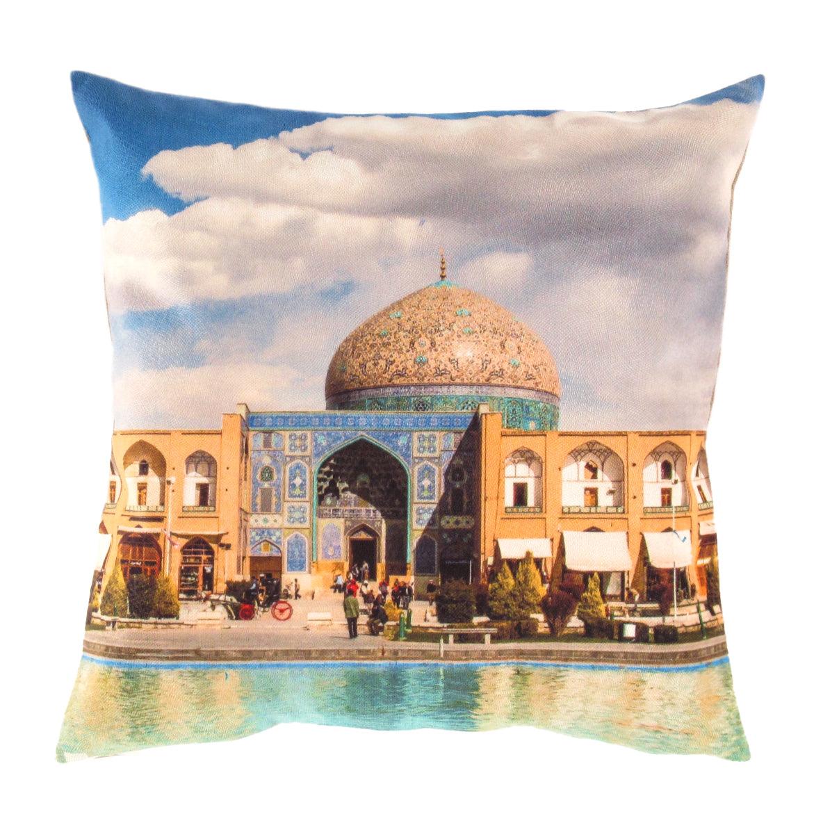 Canvello Silkroad Architecture Isfahan Throw Pillow - 16' X 16'