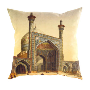 Canvello Silkroad Architecture View Mosque Isfahan Pillow - 16' X 16'
