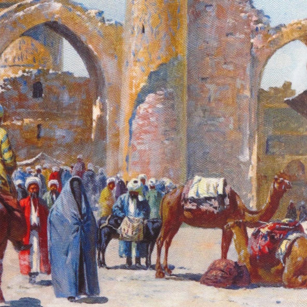Canvello Silkroad Architecture View Mosque Isfahan Pillow - 16' X 16'