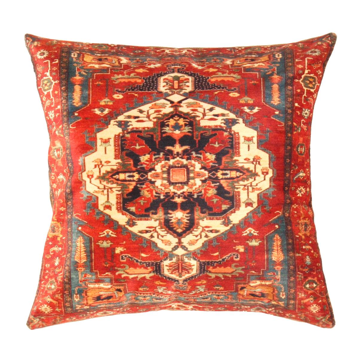 Canvello Silkroad Heriz Design Pillow -16' X 16'