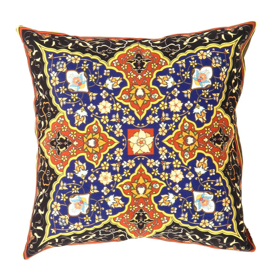 Canvello Silkroad Tile Velvet Pillow 16' X 16'