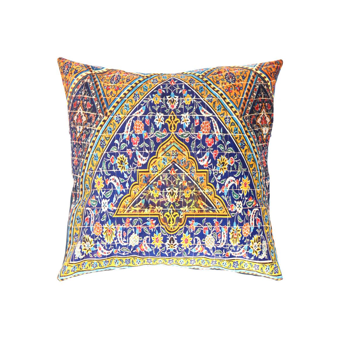Canvello Silkroad Tile Velvet Pillow 16' X 16'