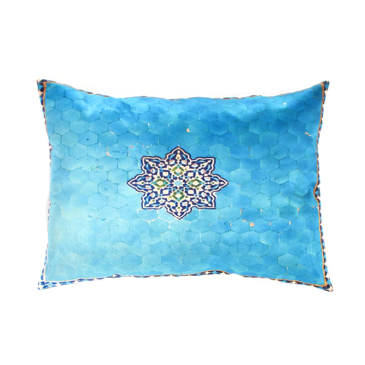 Canvello Silkroad Tile Velvet Pillow 16' X 24'