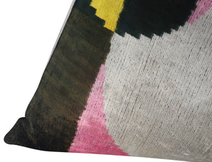 Canvello Silver Black Gold Handmade 16x24 Silk Velvet Pillow, Organic Veg Dyed, Down/Feather Filled