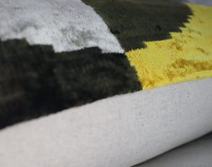 Canvello Silver Black Gold Handmade 16x24 Silk Velvet Pillow, Organic Veg Dyed, Down/Feather Filled