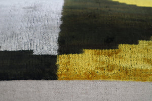 Canvello Silver Black Gold Handmade 16x24 Silk Velvet Pillow, Organic Veg Dyed, Down/Feather Filled