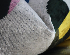 Canvello Silver Black Gold Handmade 16x24 Silk Velvet Pillow, Organic Veg Dyed, Down/Feather Filled