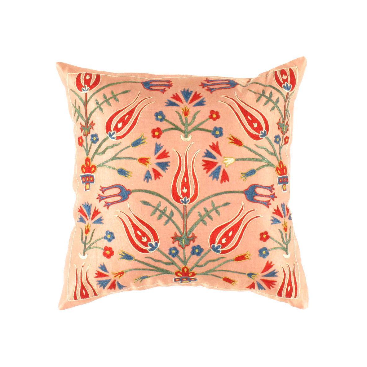 Canvello Suzani Turkish Peach Throw Pillow - TS 5