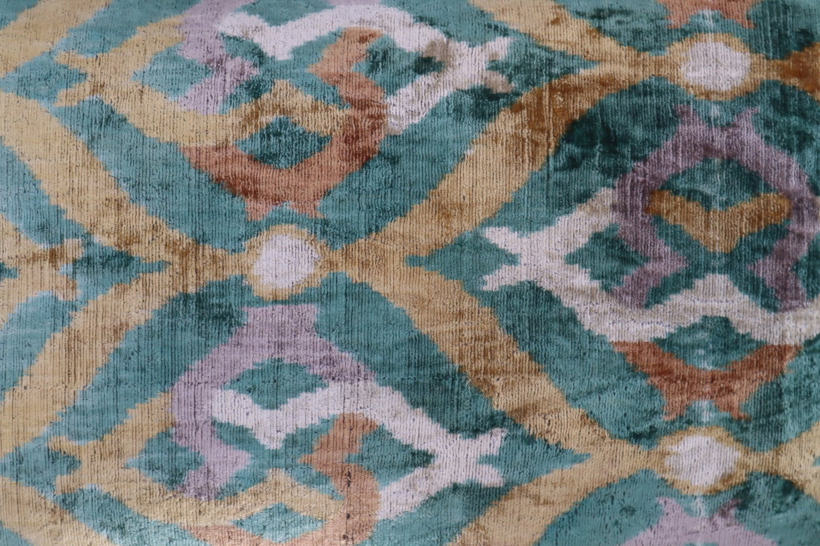 Canvello Teal Beige Brown Vegetable Dyed Handmade Turkish Silk Velvet Pillow - A Work of Art