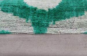 Canvello Throw Luxury Velvet Green Pillow | 16 x 16 in (40 x 40 cm)