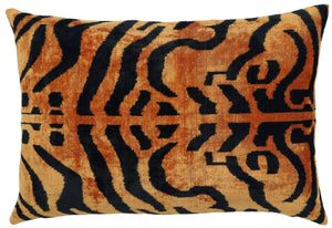Canvello Tiger Print Burnt Orange Throw Pillow | 16x24 | 16x16 |Set of 2|