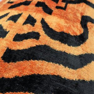 Canvello Tiger Print Burnt Orange Throw Pillow | 16x24 | 16x16 |Set of 2|