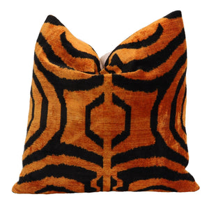 Canvello Tiger Print Burnt Orange Throw Pillows - 16x16 inch