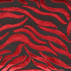 Canvello Tigre Pillow Red & Black Velvet- 16'' X 24''
