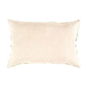 Canvello Turkish Green & black velvet Silk Ikat pillow - 16'' X 24''