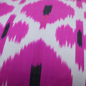 Canvello Turkish Ikat Pink Silk Pillow - 16"X16"