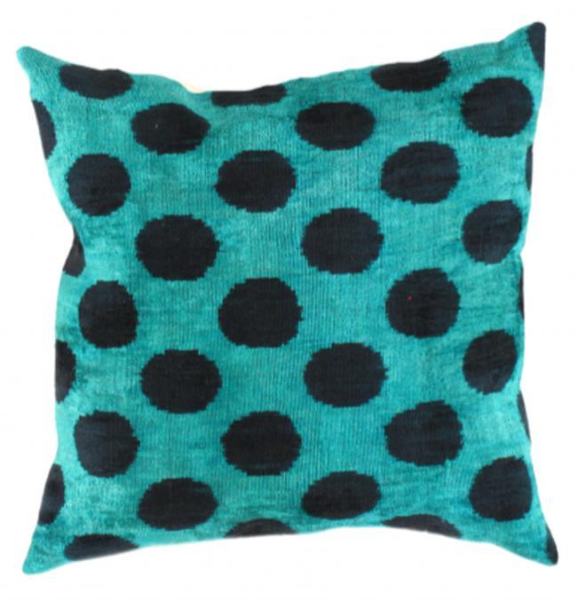 Canvello Turkish Multi Color Velvet Ikat Pillow - 24'' X 24"