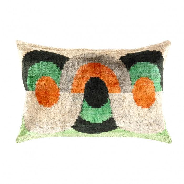 Canvello Turkish Multi colors Velvet Ikat pillow - 16'' X 24''
