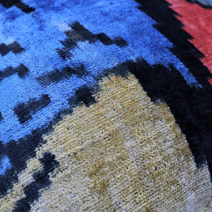 Canvello Velvet Abstract Square Pillow with Down Insert - 18x18 in