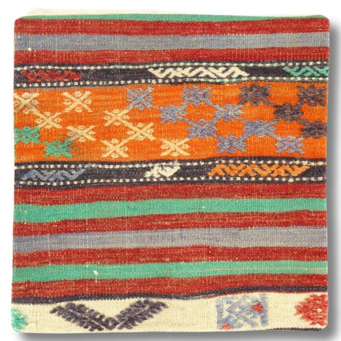 Canvello Vintage Hand Knotted Turkish Kilim Pillow - 20"x 20"