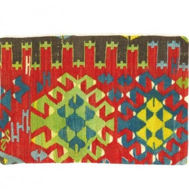 Canvello Vintage Turkish Hand Knotted Kilim Pillow - 16" x 24"