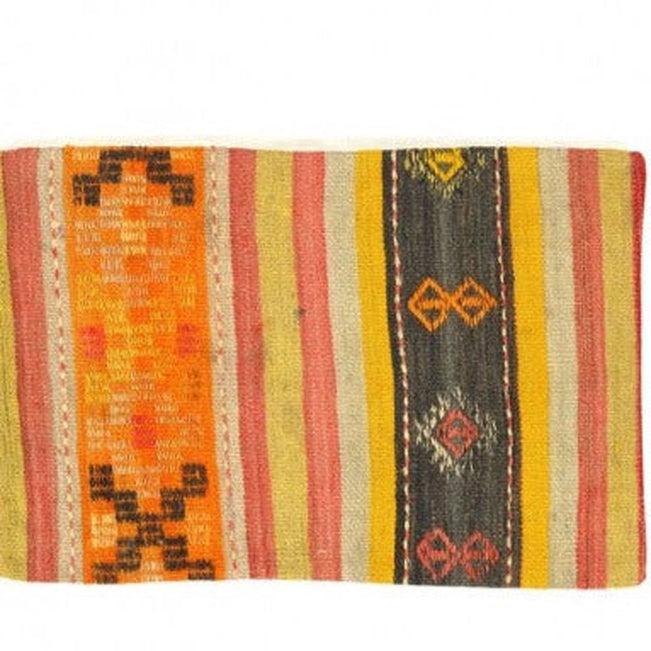 Canvello Vintage Turkish Hand Knotted Kilim Pillow - 16" x 24"