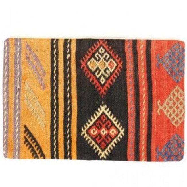 Canvello Vintage Turkish Hand Knotted Kilim Pillow - 16" x 24"