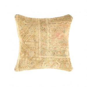 Canvello Vintage Turkish Hand Knotted Rug Pillow - 16" X 16"