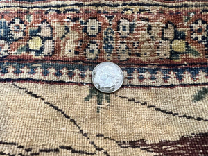 Antique Persian Kirman Rug 2 x 2.5, Small Hand Knotted Wool Carpet, Lavar Rug, Shepherd with Ram Pictorial Rug #1