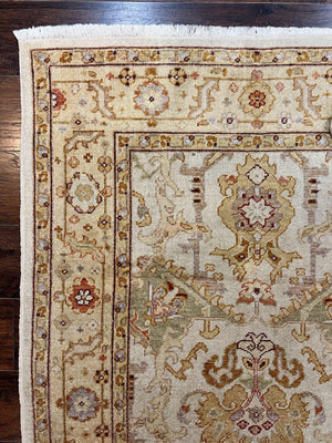 Turkish Oushak Rug 4x6, Neutral Colors Vintage Wool Small Oushak Carpet 4 x 6 ft, Hand Knotted, Beige Rug